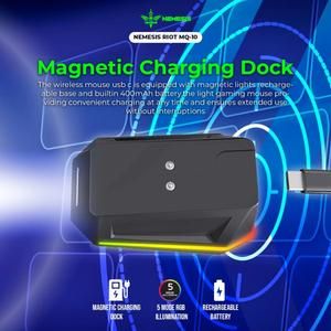NYK NEMESIS RIOT MQ10 MOUSE WIRELESS DUAL MODE RECHARGEABLE FREE DOCKING CHARGER_5