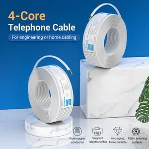 VENTION 4 Core Telephone Cable 100M White - Kabel Telepon 4 core_2