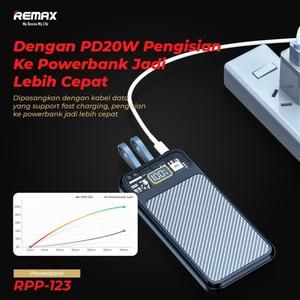 PowerBank Remax RPP-123 10000mAh 22.5W + 20W LED Display Powerbank Fast Charging_3