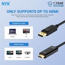 Kabel DP to HDMI 1.5 Meter Cable NYK Display Port To HDMI_2