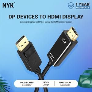 Kabel DP to HDMI 1.5 Meter Cable NYK Display Port To HDMI_3