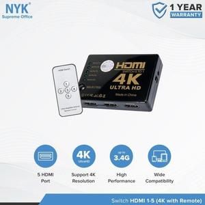 HDMI Switch NYK 5 to 1 Remote 4K Ultra HD_2