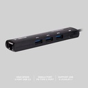 Rexus USB Hub 3.1 H345 4 Port + LAN RJ45 GigaBit + Converter Type C_3