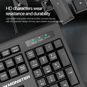 KEYBOARD MOUSE MONSTER KM1 Monster KM-1 Office Wired_4