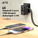 JETE CN1 Universal Travel Adaptor Dual USB Charger Adapter USA/EU/UK - CN 1_3