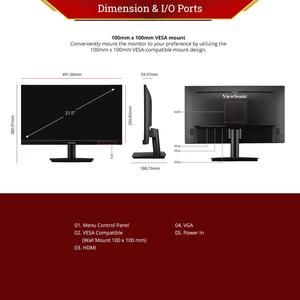 Monitor LED ViewSonic VA2209-H-2 22” IPS Full HD Monitor with Fast 1ms Response _2