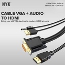 Kabel Vga + Audio to HDMI with USB Power 1.8m NYK Kabel Vga Male + Audio to Hdmi_2