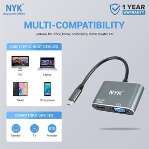 Converter Kabel TypeC 2in1 (HDMI+VGA) NYK CC21_2