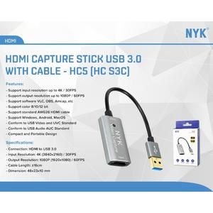 HDMI VIDEO CAPTURE 4K FULL HD USB 3.0 NYK HC5 / HC-5_4