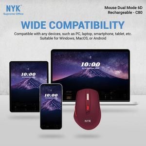 Mouse NYK C80 / C-80 Dual Mode Wireless + Bluetooth Rechargeable_4