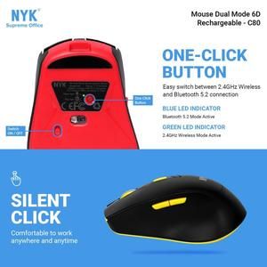 Mouse NYK C80 / C-80 Dual Mode Wireless + Bluetooth Rechargeable_5