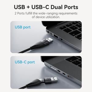 VENTION Converter 2in1 TYPE-C & USB 3.0 to HDMI Gray 0.15M Connector 2 In 1 Type_2