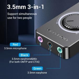 VENTION Sound Card USB 2.0 with Microphone Input and Volume Control 1Meter_2