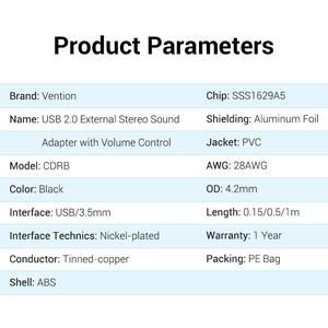 VENTION Sound Card USB 2.0 with Microphone Input and Volume Control 1Meter_5