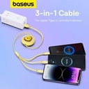 Baseus Retract Kabel 3 in 1 Micro Type C Lightning iPhone Leo Retractable Baseus_4