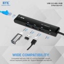 NYK USB HUB GLH01 / USB HUB NYK 3 PORT & LAN + TYPE-C 3.1 GLH-01_3