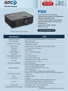 Projector SPC P100 | Proyektor SPC P 100 XGA 4200 Ansi Lumens XGA HDMI DLP Techn_3