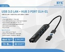 NYK USB HUB GLH01 / USB HUB NYK 3 PORT & LAN + TYPE-C 3.1 GLH-01_5