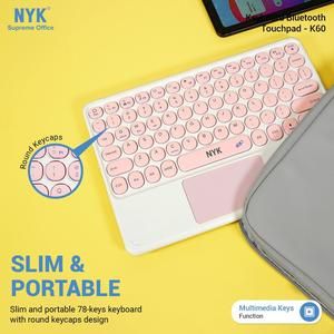 NYK K-60 Keyboard Bluetooth Slim Mini Touchpad NYK K60 (with trackpad)_3