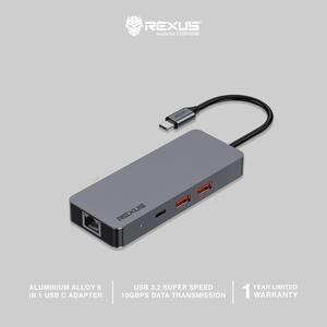 Rexus RXT-601 Converter 6 in 1 Type-C to Multiport Hub Converter USB_2