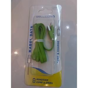 Kabel Data Wellcome 1.5 Meter Usb Micro 1.5M 3A Ecer Kabel Flat Micro_3