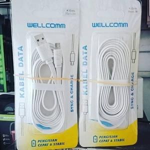 Kabel Data Wellcome 2 Meter Usb Micro 2M 3A Ecer Kabel Flat Micro_2