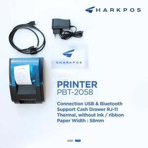 Sharkpos Printer Struk / Thermal Sharkpos PBT 2058 Usb Bluetooth 58Mm_2