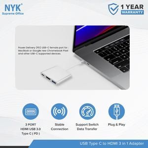 NYK Converter 3 in 1 USB 3.0 Type C to HDMI 4K Type-C USB 3.0_2