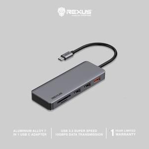 Rexus RXT-701 Converter 7 in 1 Type-C to Multiport USB HUB Card Reader_2
