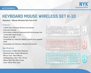 NYK Mouse Keyboard Combo K-10 WIreless Silent K10_5