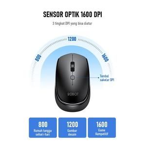 Robot M205 / M-205 Wireless Mouse Optical 2.4Ghz 1600DPI_3
