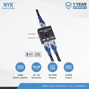 NYK HDMI Switch & Splitter 2 in 1 Bi Direct 4Kx2K 2 Port_3