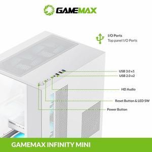 Casing Gamemax Infinity Mini ITX PC Gaming Case with 2 Tempered Glass_4