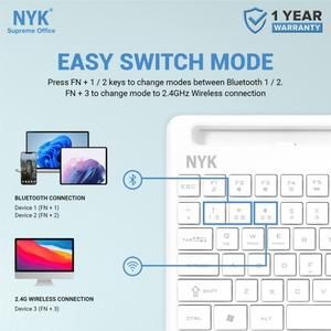 NYK Keyboard Mouse K50 / K-50 Dual Mode Wireless & Bluetooth Stand_5