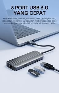 ROBOT HT560 / HT-560 TYPE C ADAPTER USB HUB ETHERNET LAN HDMI 6 IN 1_4