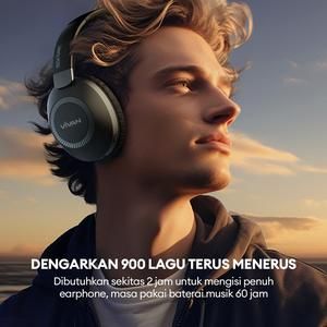 Headset VIVAN H-200 Wireless Bluetooth 5.3 Earphone Bass H200 Black_5