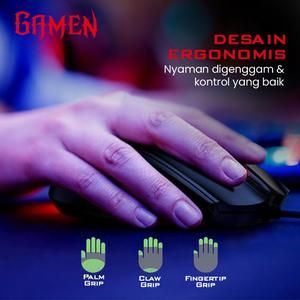 GAMEN GM100 / GM-100 Macro Ultralight Gaming Mouse 2000 DPI Black_5