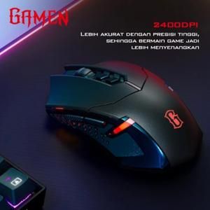 Mouse Gaming Gamen GM300W / GM-300W Wireless Mouse 2400 DPI Black_3