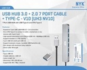 NYK USB HUB V-10 / V10 7 Port Cable 1M USB 3.0 + OTG Type-C_5
