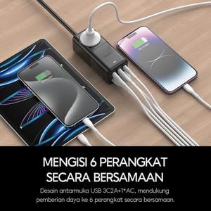 VIVAN VPS-T005A Kepala Charger 75W Socket Travel 6 In 1 Adaptor All In_2