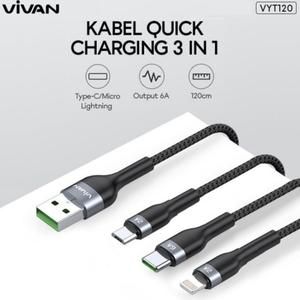 Vivan Kabel VYT-120 VYT-120S 3in1 Fast Charging Cable VYT120 / VYT120S_2