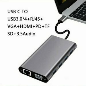 `Type C 11 IN 1 Hub Adapter To HDMI 4K / Hub Adapter Type C 11 IN 1 ke LAN For M_3