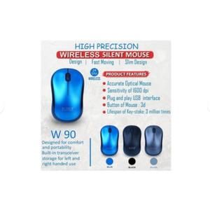 Mouse Wireless Silent Mtech W90 Optical Mouse 2.4Ghz M-tech W 90_3