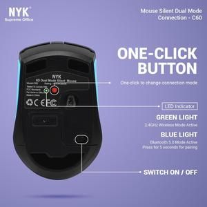 Mouse NYK C60 Silent Dual Mode Connection Bluetooth + Wireless_4