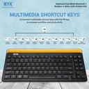 NYK K30 Keyboard Dual Mode Bluetooth + Wireless with Holder HP Tablet_3