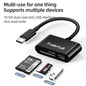Card Reader 3 in 1 USB Type C to USB A 2.0/SD/TF Ventuz Converter OTG_3