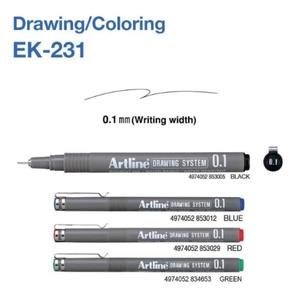 ARTLINE Drawing Pen System EK-231 | Pulpen Spidol Artline 0,1 mm EK231 Hitam_3