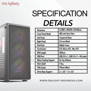 Casing INFINITY RANGER V2 - ATX, mATX Gaming Case Ranger V2 + 3 Fan_5
