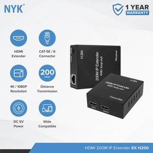 HDMI Extender NYK HDMI Extension Kabel LAN Ethernet 200M RJ45 EX H200_2