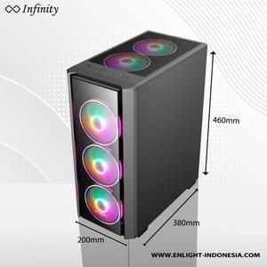 Casing INFINITY VESTA V3 V 3 - mATX, ATX - TEMPERED GLASS Free 4Fan_3